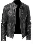 Lian | Men's slim-fit faux leather jacket with zipper