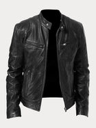 Valentin | Cazadora biker para hombre con cuello mao