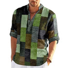 Milander | Herren Print Hemd mit Patchwork-Look