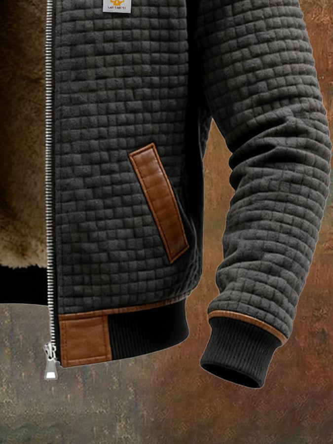 Herren Winterjacke gefüttert mit Steppdesign in Standardfarbe