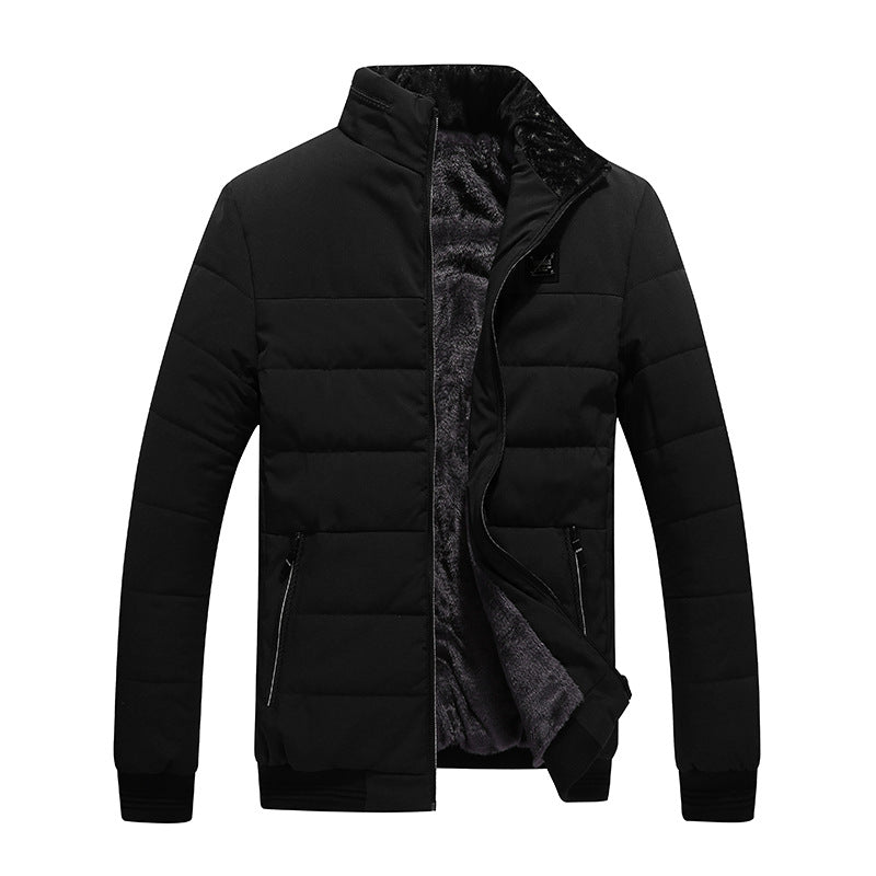 Gefütterte Herren Winterjacke mit Reissverschluss, Frontansicht
