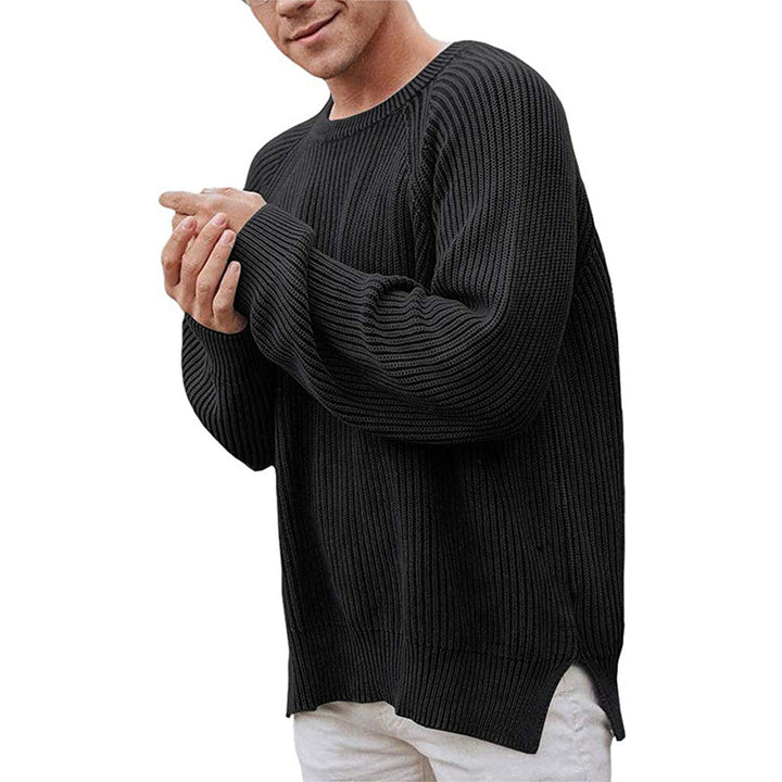 Herren Strickpullover mit Rippbund Vorderansicht