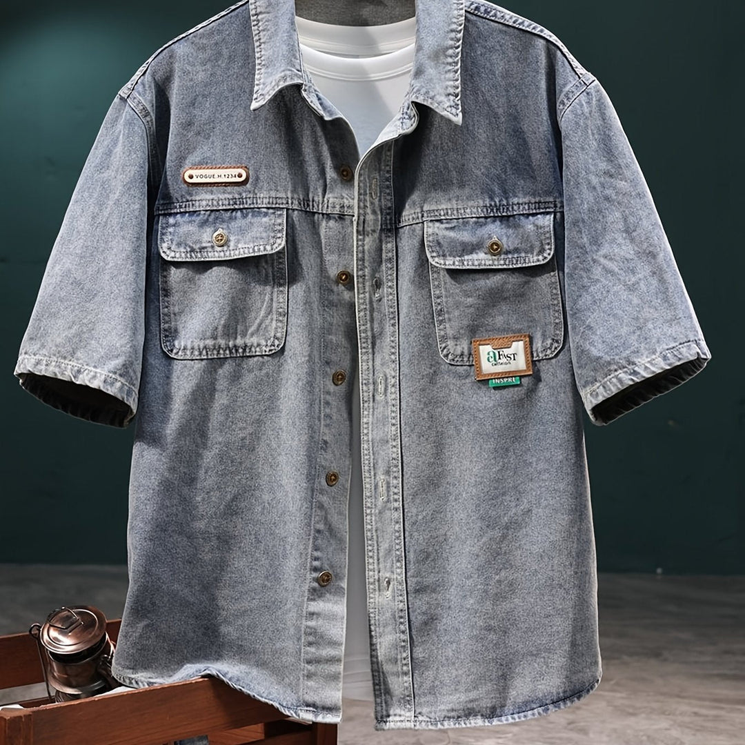 Rayan | Oversize Herren Jeanshemd mit Vintage-Waschung
