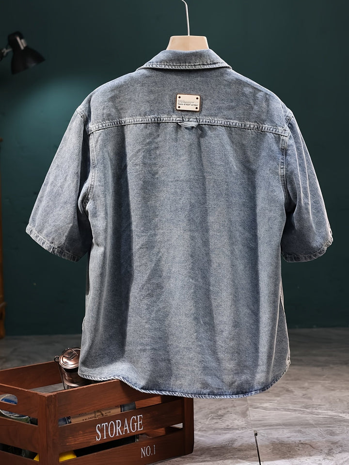 Rayan | Oversize Herren Jeanshemd mit Vintage-Waschung