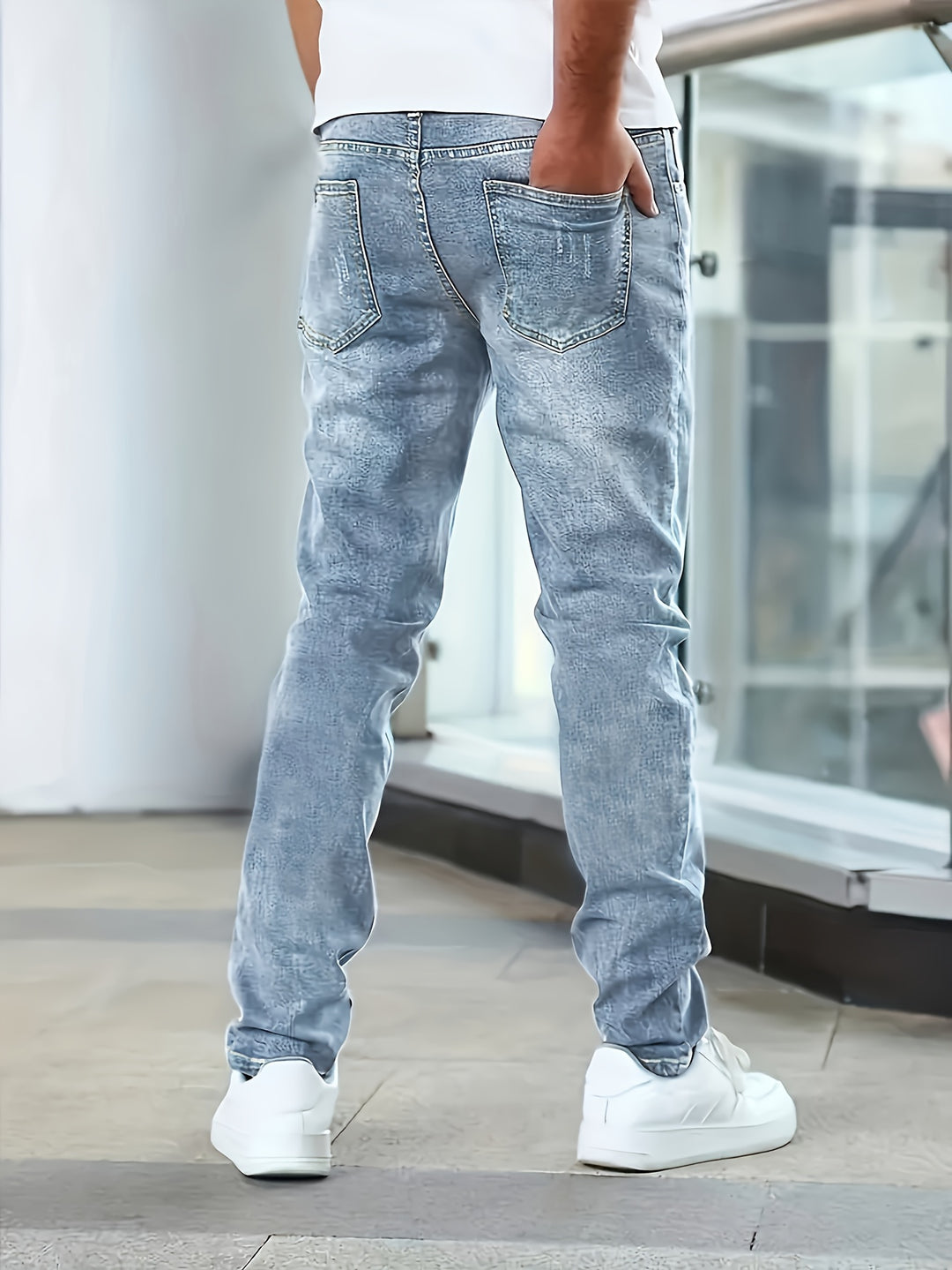 SwissFellas Herren Jeans mit schmal zulaufendem Bein, schmale Passform