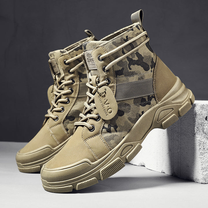 Camouflage Herrenstiefel im Casual-Look, Seitenansicht
