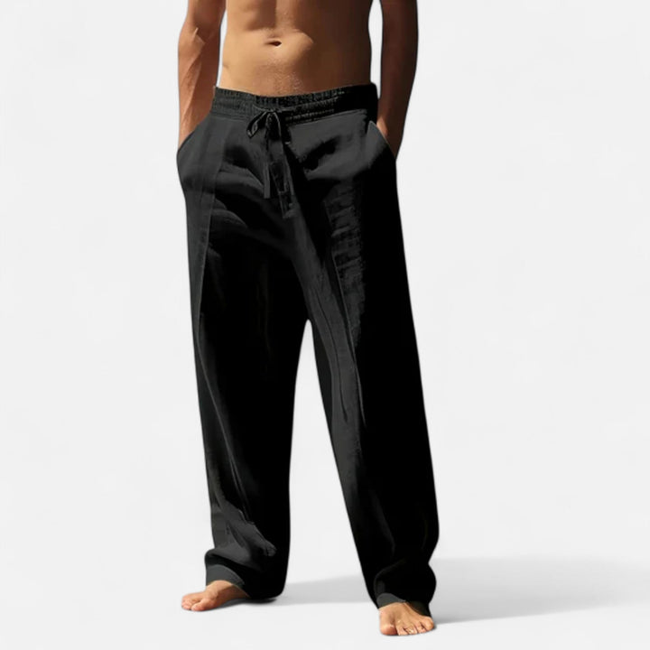 Herren Hose mit Weitem Bein | Hose mit Kordelzug | Lockere Silhouette | Entspannter Freizeitlook