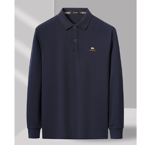 Herren Polo-Pullover mit Strickstruktur - marineblau