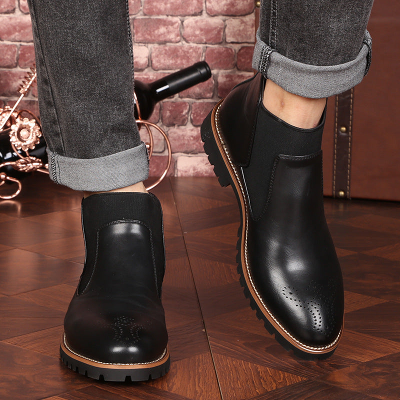 Herren Lederstiefel Martin Boots in Braun