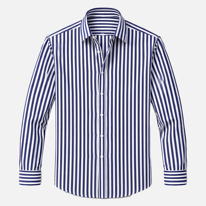 Herren Hemd mit Vertikalstreifen | Slim Fit Langarmhemd | Strukturierter Kragen | Gepflegter Alltagslook