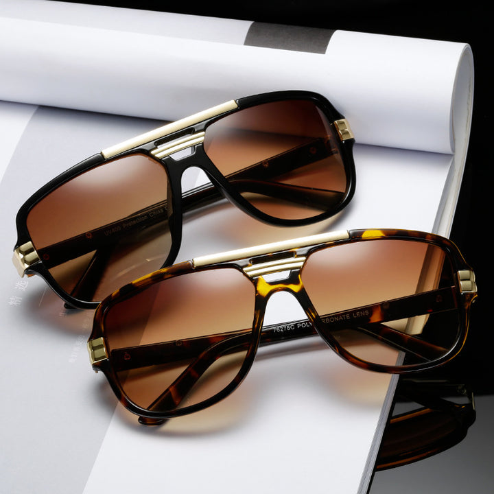 Herren Piloten-Sonnenbrille | Doppelsteg-Design und Getönte Gläser | Klassischer Outdoor-Stil