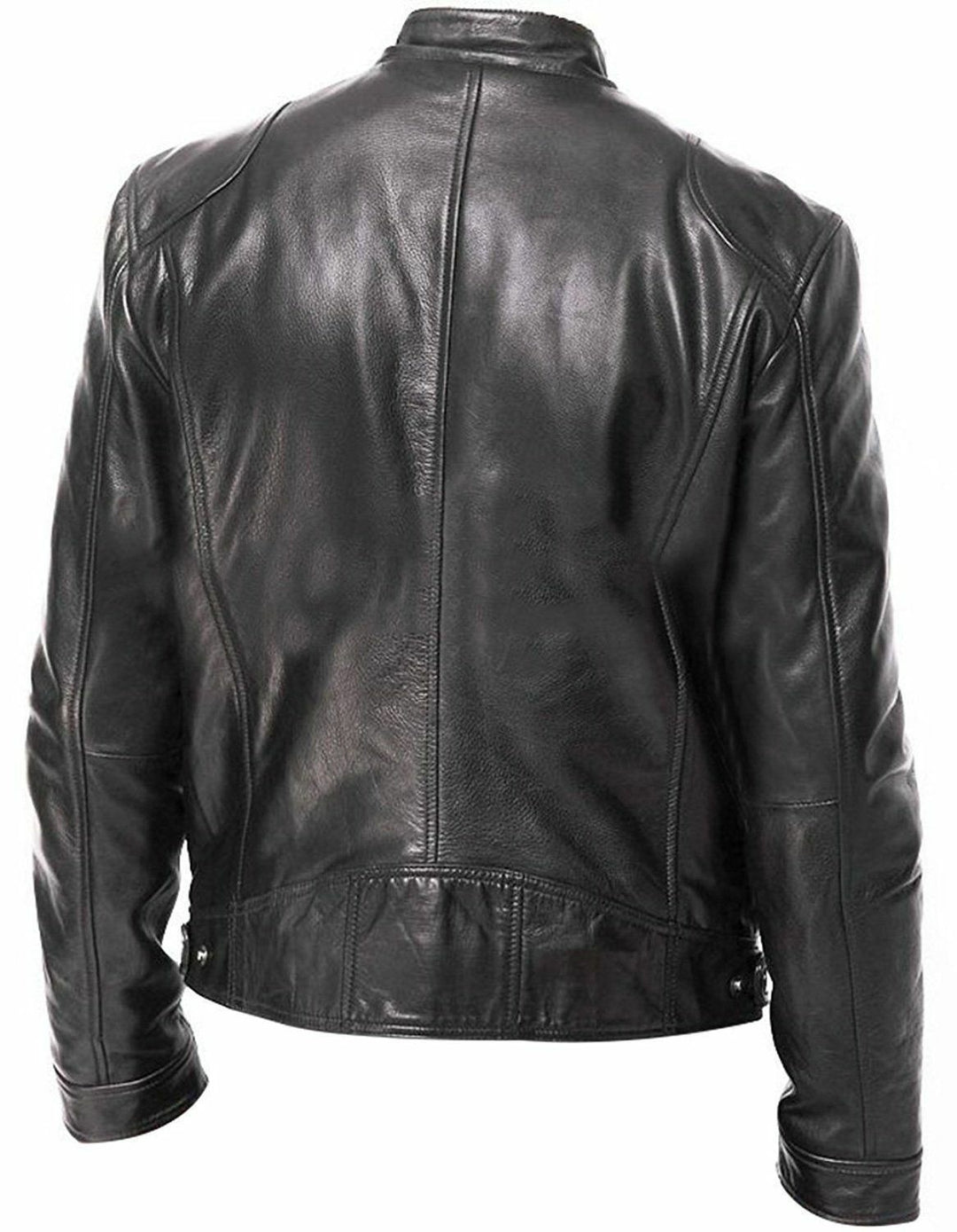 Herren Kunstlederjacke Slim Fit mit Reissverschluss