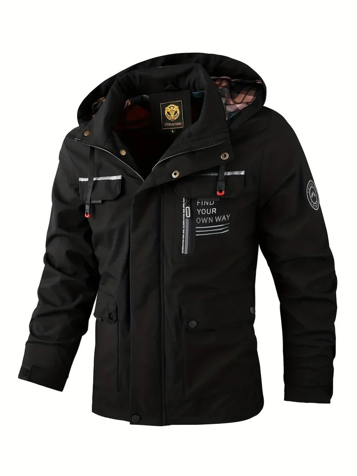 Winterjacke für Herren mit Kapuze - schwarz