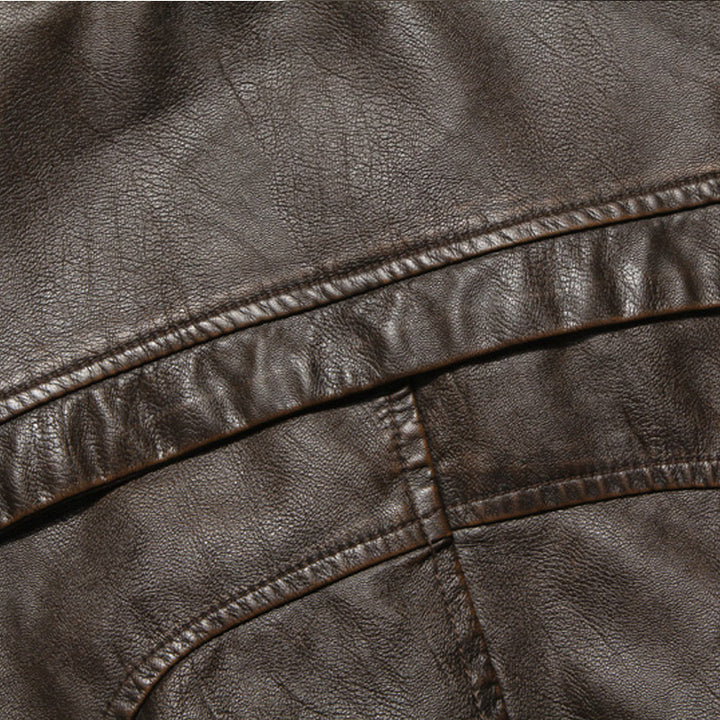 Herren Lederjacke mit Reissverschluss in Schwarz, Braun und Khaki