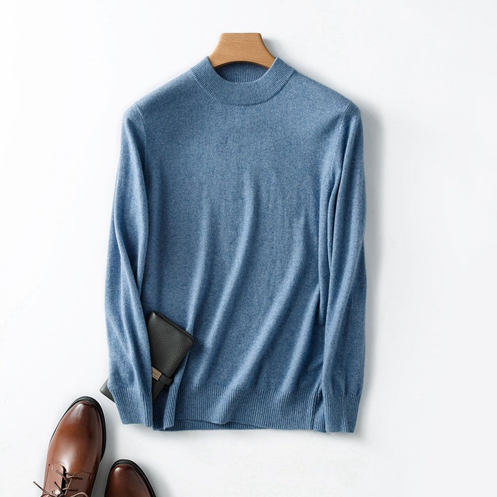 Herren Rollkragenpullover Langarm, schlichtes Strickdesign, Vorderansicht