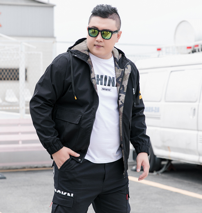 Herren Bomberjacke kragenlos mit Stickerei
