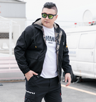 Liam | Bomberjacke Herren kragenlos mit Stickerei