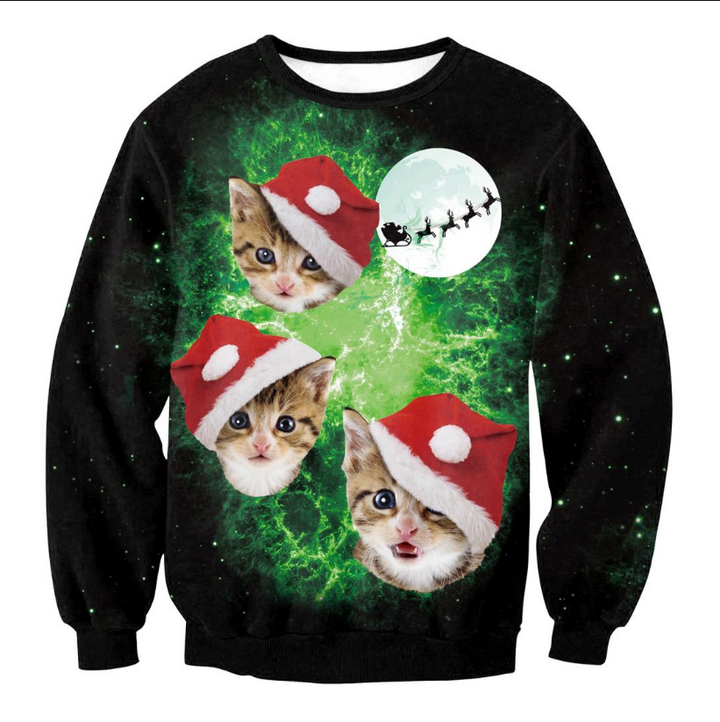 Lustiger Weihnachtspullover Herren mit Santa-Elf Motiv