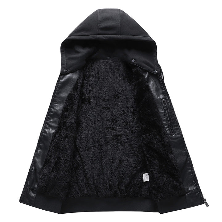 Herren Lederjacke mit Stehkragen und Reissverschluss vorne