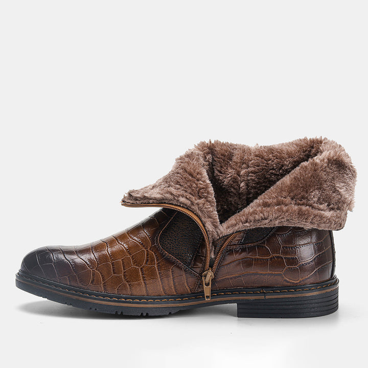 Herren Winterstiefel braun mit hohem Schaft