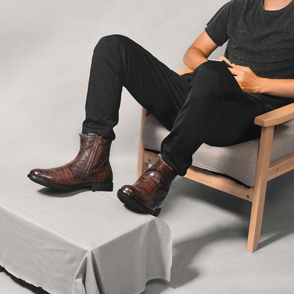Herren Winterstiefel braun mit hohem Schaft