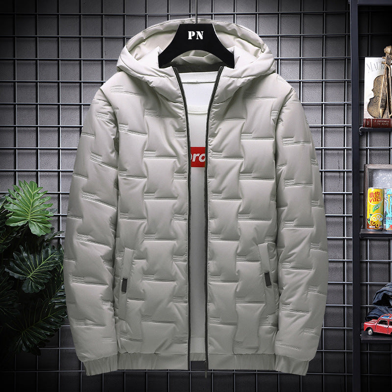 Herren Winterjacke mit Kapuze, kurz geschnitten, Vorderansicht