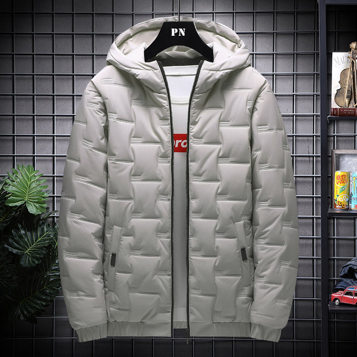 Herren Winterjacke mit Kapuze, kurz geschnitten, Vorderansicht