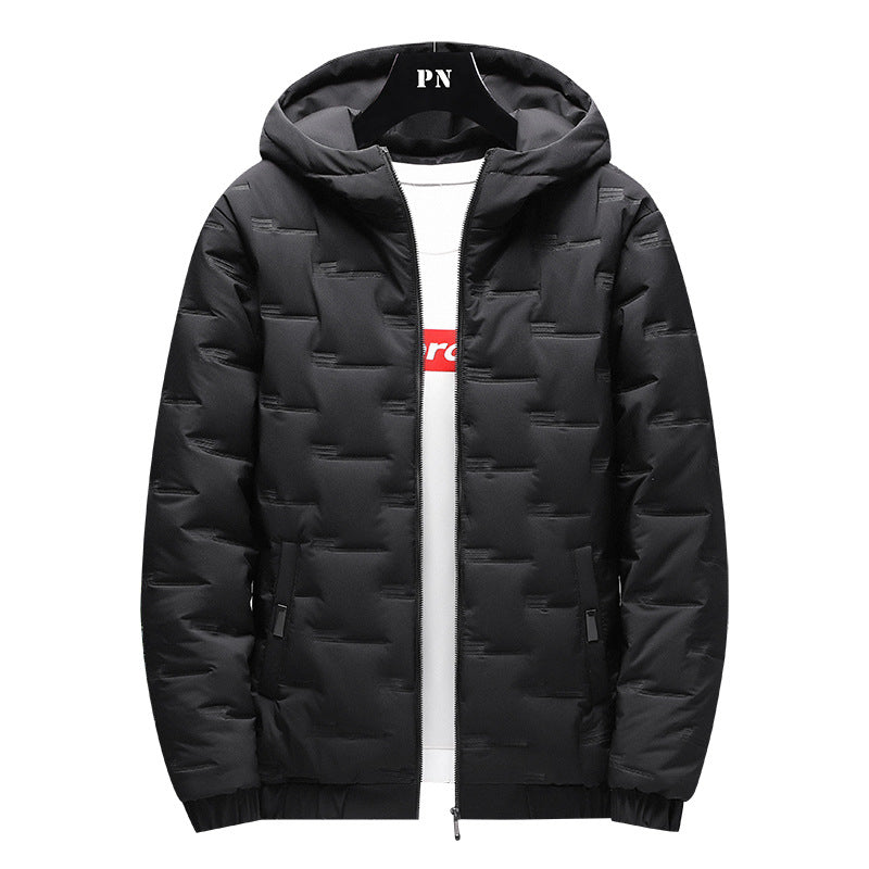 Herren Winterjacke mit Kapuze, kurz geschnitten, Vorderansicht
