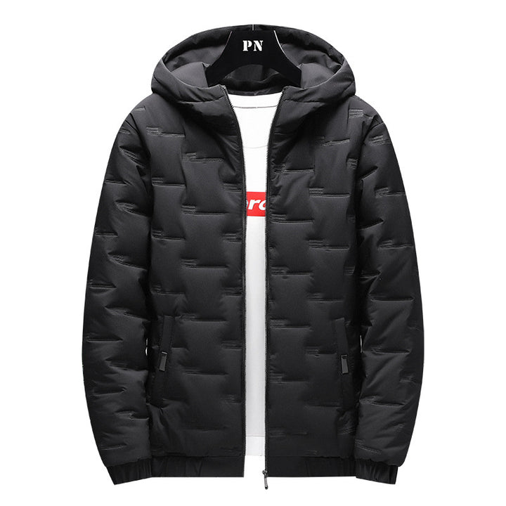 Herren Winterjacke mit Kapuze, kurz geschnitten, Vorderansicht