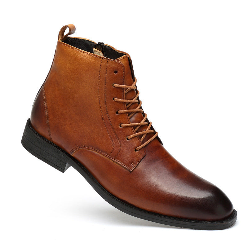 Herren Lederstiefel Winter hoch geschnitten spitze Form