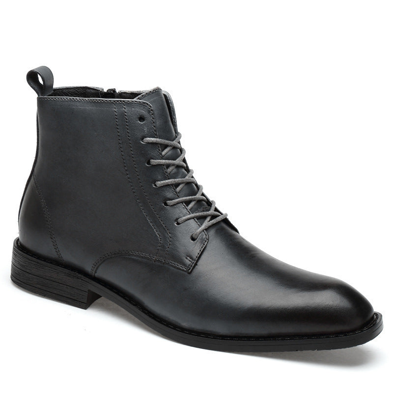 Herren Lederstiefel Winter hoch geschnitten spitze Form