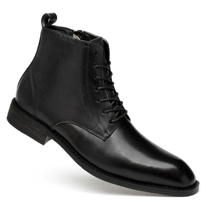 Herren Lederstiefel Winter hoch geschnitten spitze Form