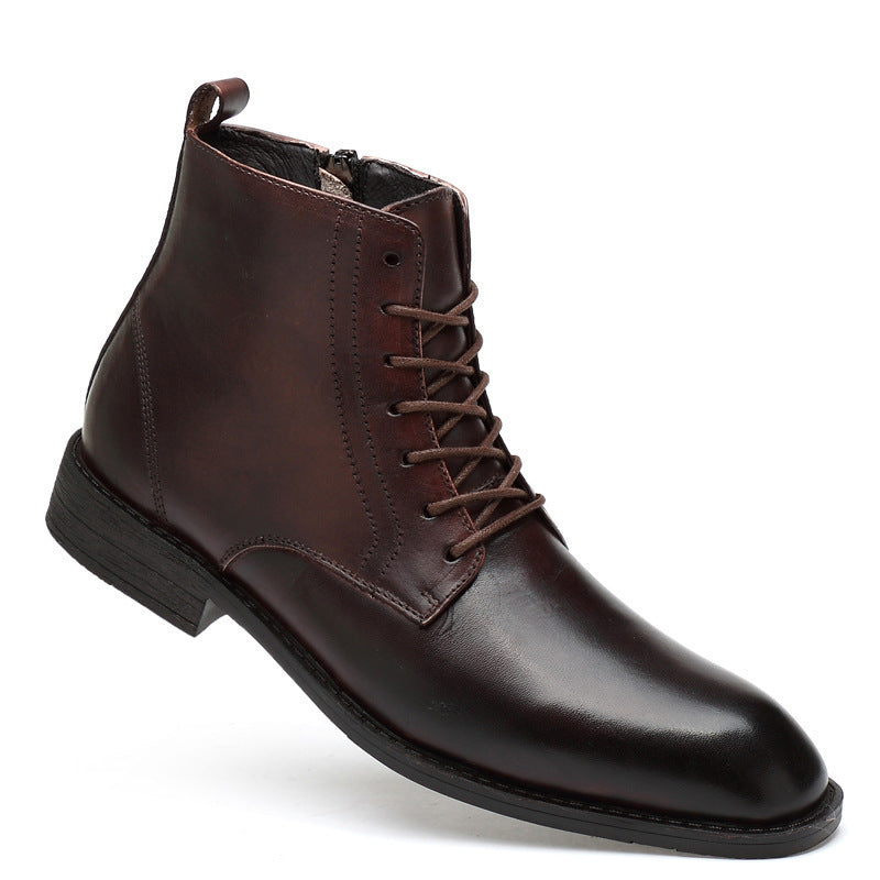 Herren Lederstiefel Winter hoch geschnitten spitze Form