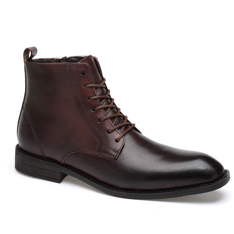 Herren Lederstiefel Winter hoch geschnitten spitze Form