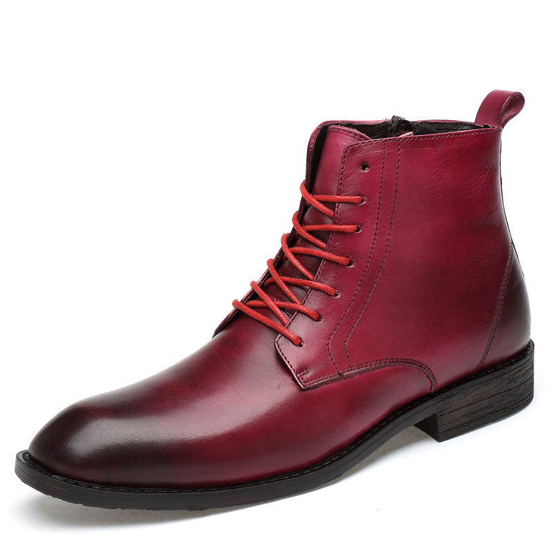 Herren Lederstiefel Winter hoch geschnitten spitze Form