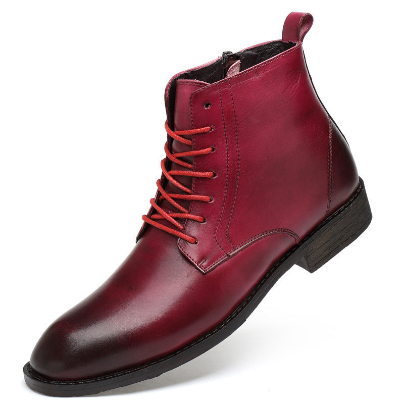 Herren Lederstiefel Winter hoch geschnitten spitze Form
