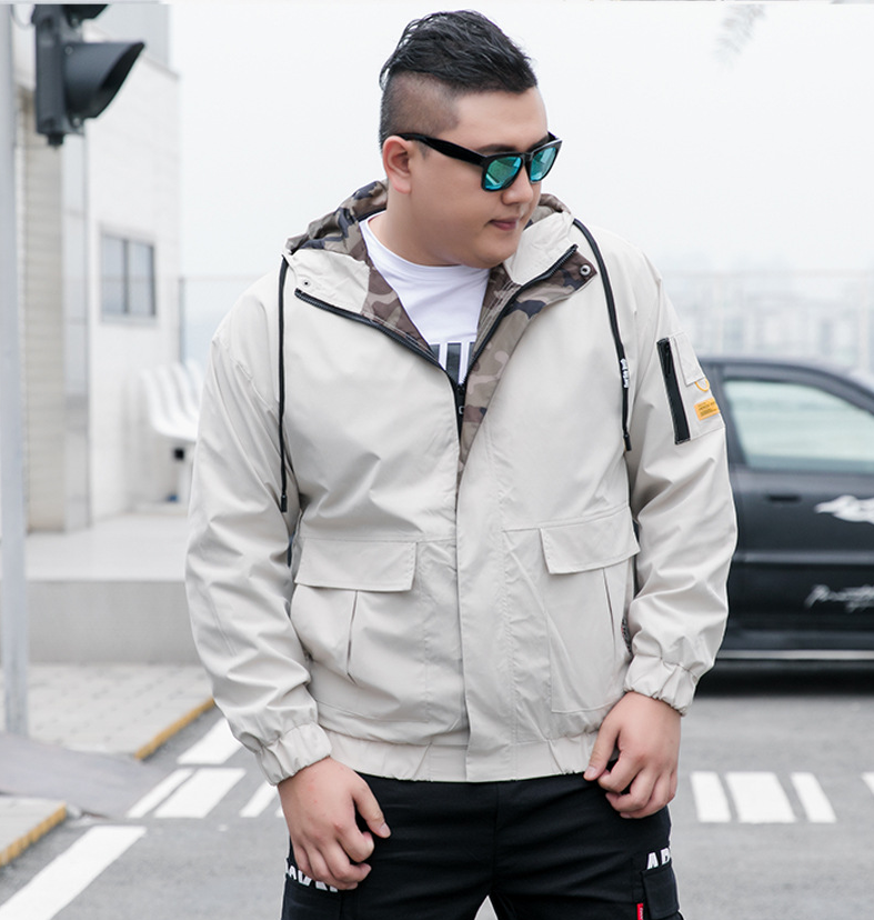 Herren Bomberjacke kragenlos mit Stickerei