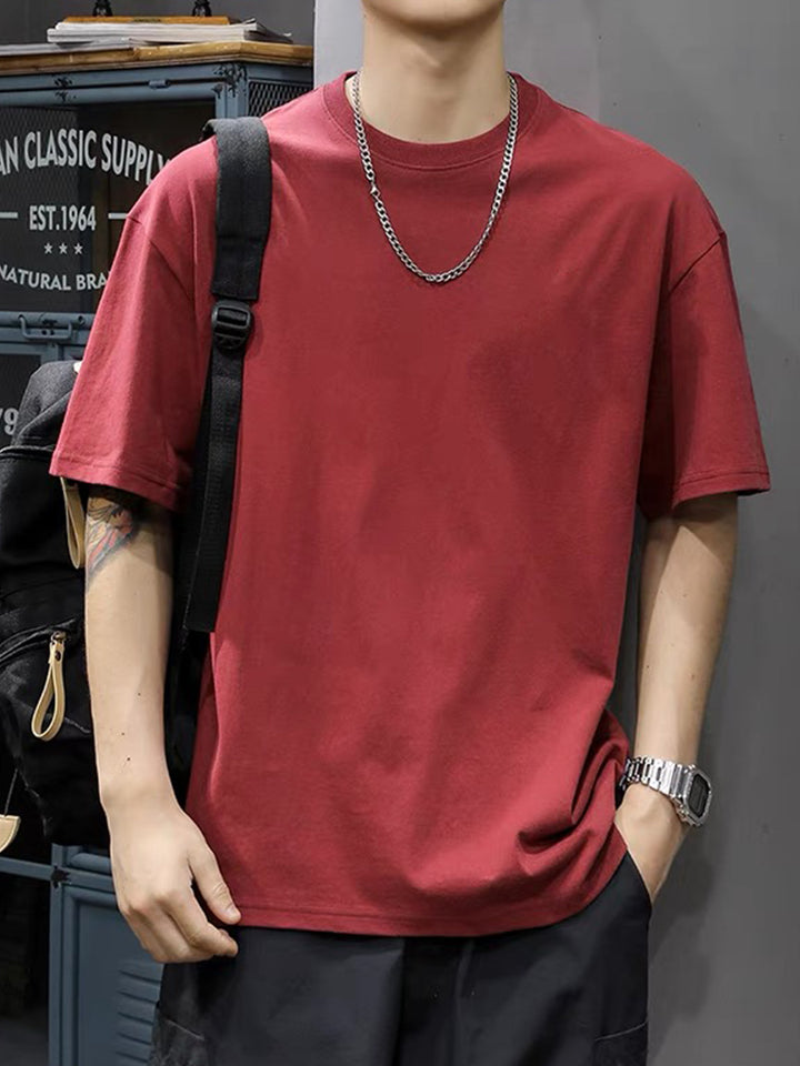 SwissFellas Herren Oversize T-Shirt mit Rundhalsausschnitt, lockere Passform