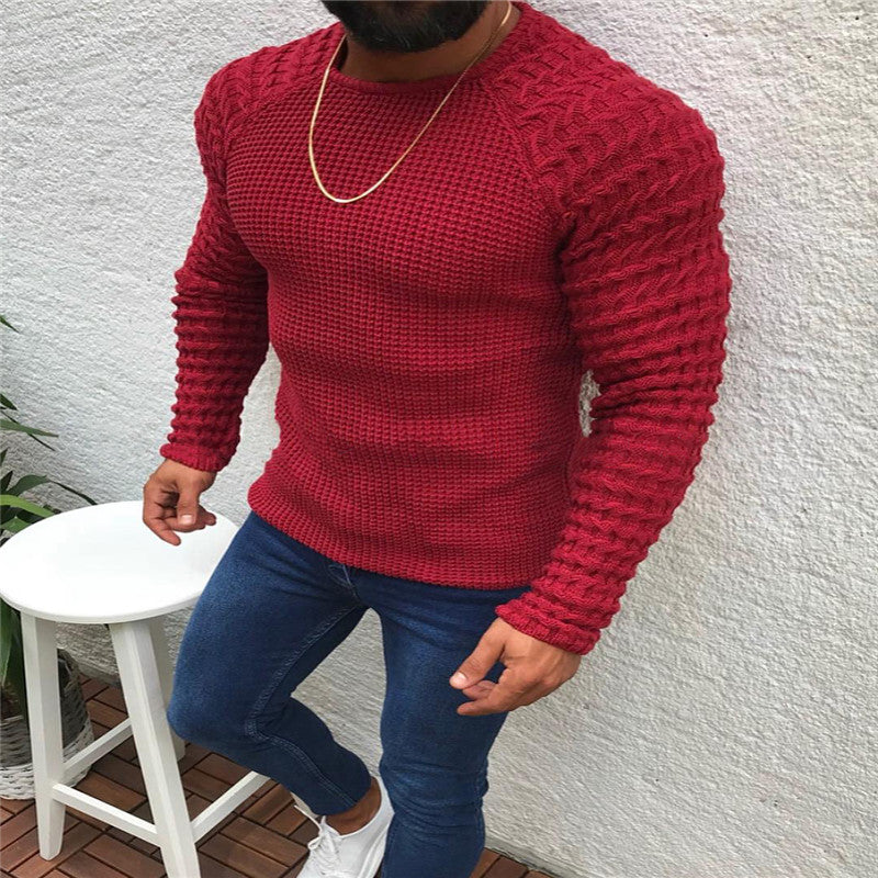 Herren Pullover Winter Sweatshirt Schwarz Weiss Rot Freizeit