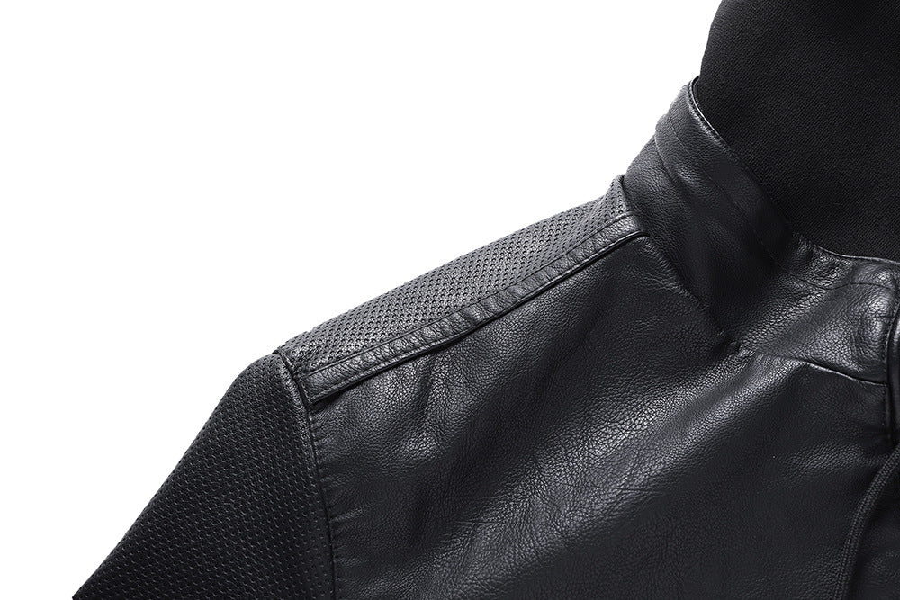 Herren Lederjacke mit Stehkragen und Reissverschluss vorne