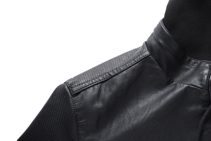 Herren Lederjacke mit Stehkragen und Reissverschluss vorne