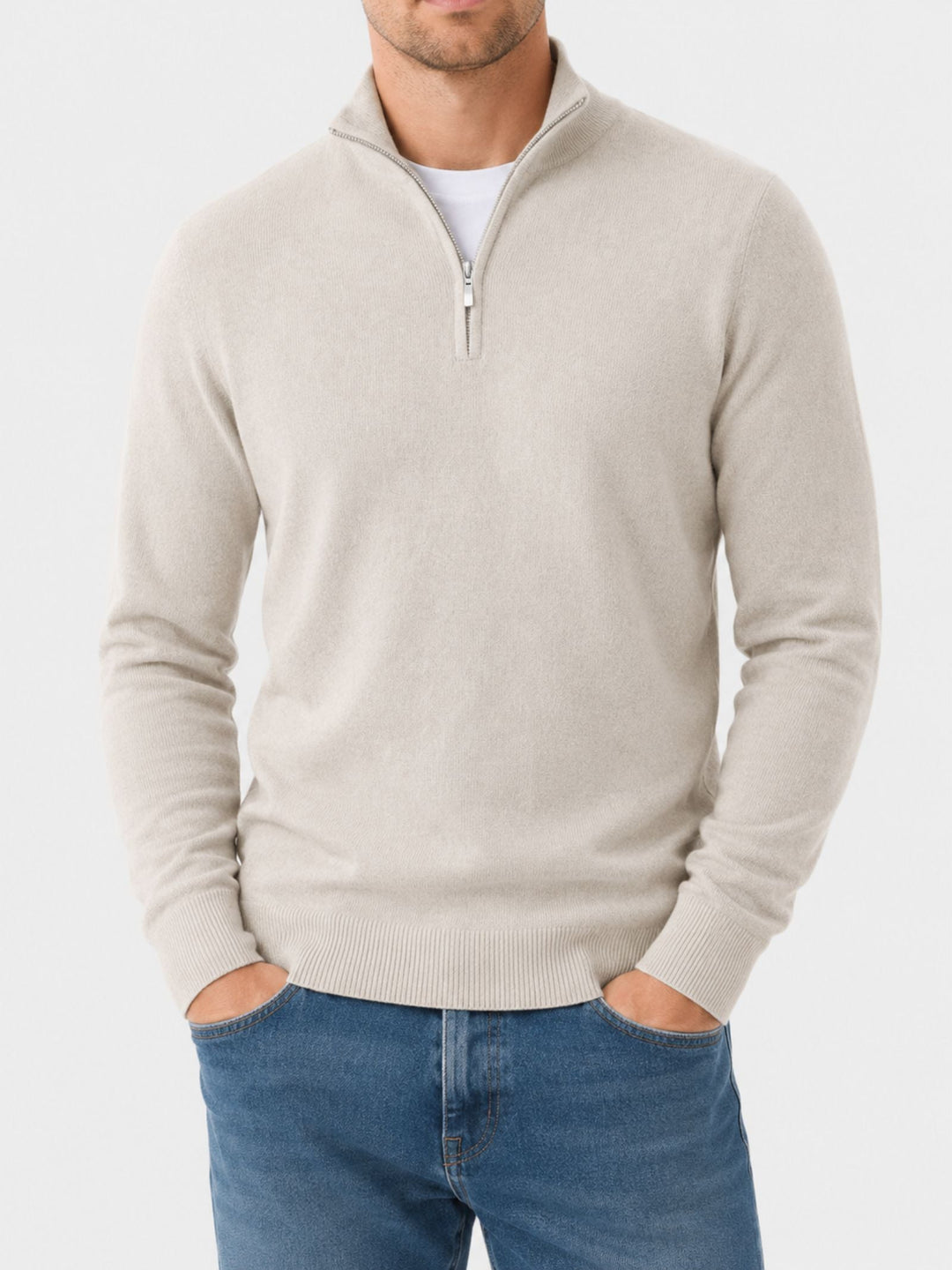 Hugo | Herren Merino Pullover mit Reißverschluss