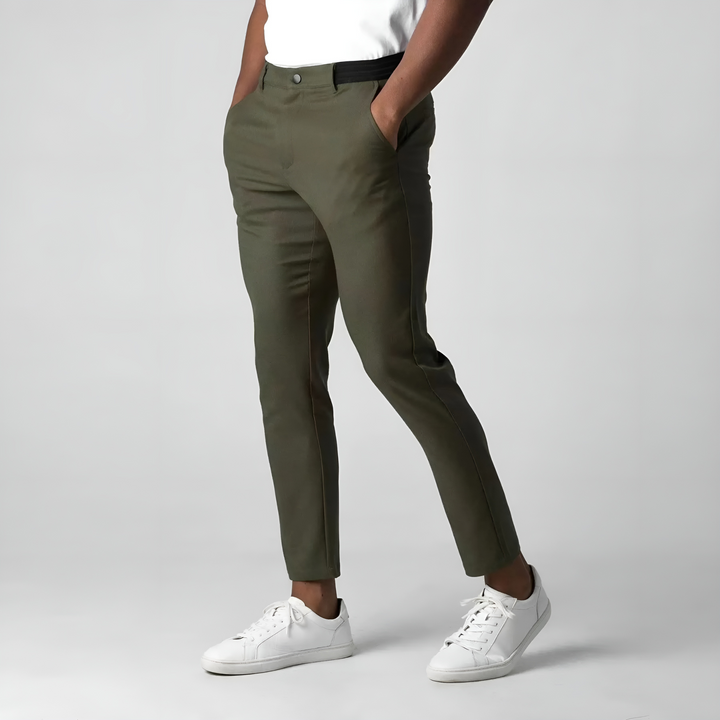 Henry | Herren Slim-Fit-Hose mit schmalem Bein und Knopfverschluss
