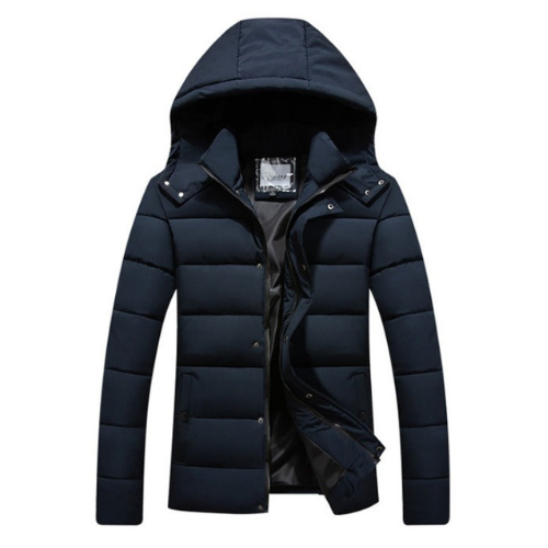 Isolierte Winterjacke mit Reißverschluss - marineblau