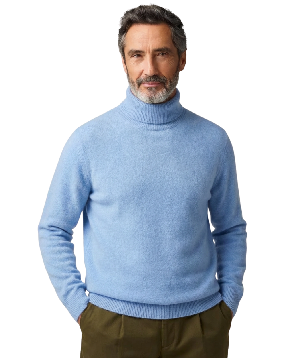 Herren Rollkragenpullover mit schmalem Schnitt, Frontansicht