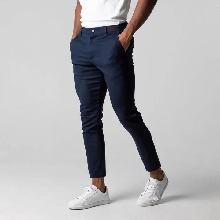 Henry | Herren Slim-Fit-Hose mit schmalem Bein und Knopfverschluss