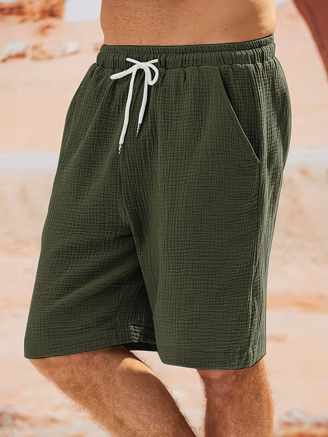 SwissFellas Herren Freizeitshorts mit Kordelzug, reguläre Passform