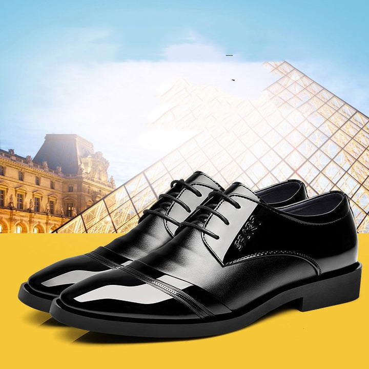 Herren Spitzschuhe aus Leder in Schwarz