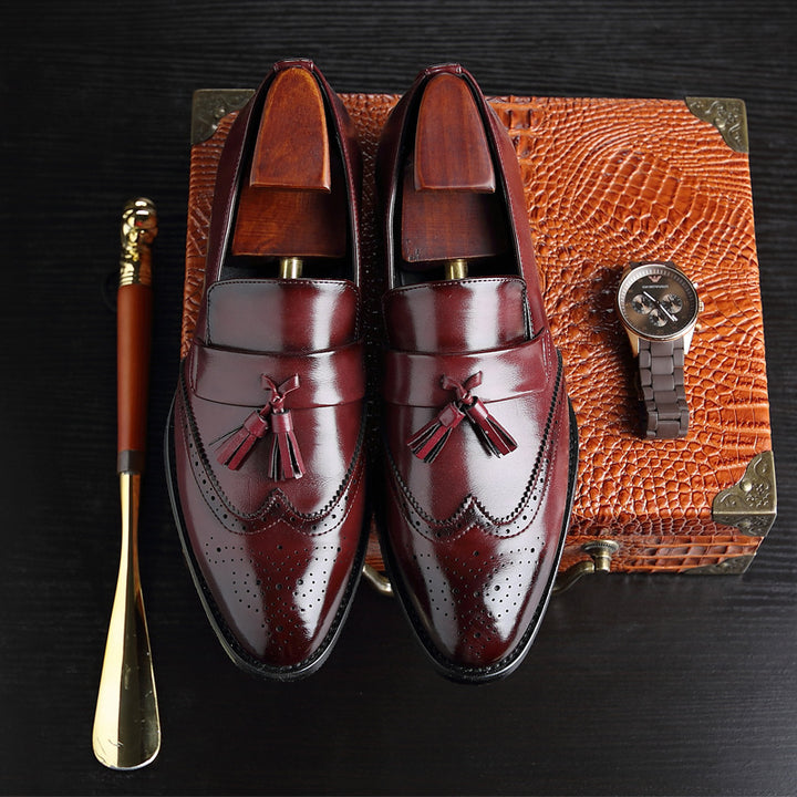 Herren Brogue Schuhe mit Fransen, Seitenansicht