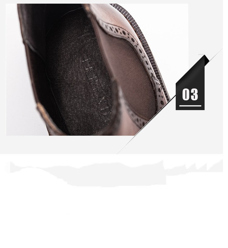 Herren Brogues aus Leder in Schwarz mit Retro-Stil
